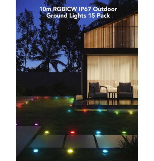 Wi-Fi + Bluetooth Outdoor Ground Lights with RGBIC Technology [Energy Class G]